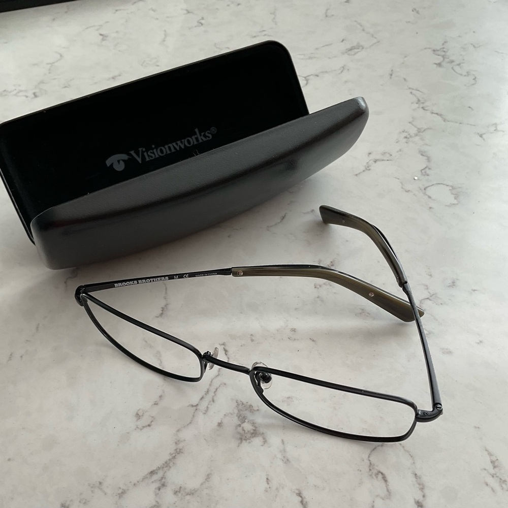 Brooks Brothers Black Rectangular Glasses With Me… - image 2